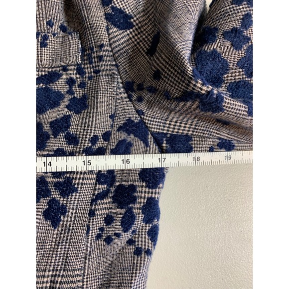 New Step Up Linen Silk Floral Houndstooth Blazer Blue Gray Women's Size 8 (38) - Picture 8 of 10